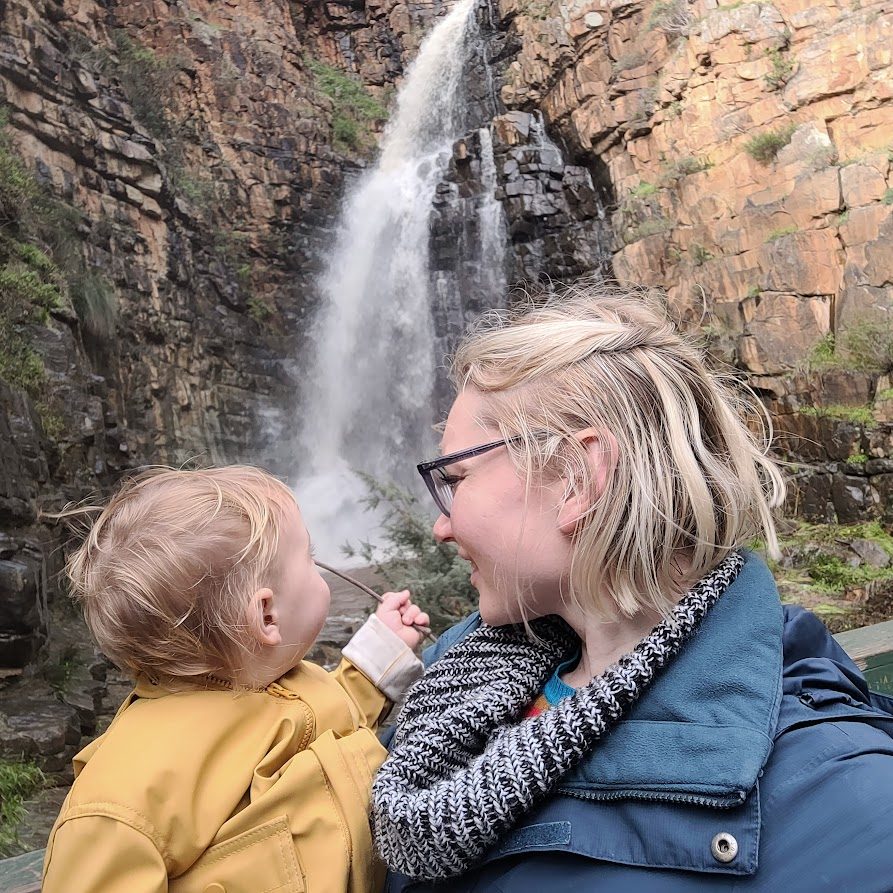Mum and Monkey hike to waterfall